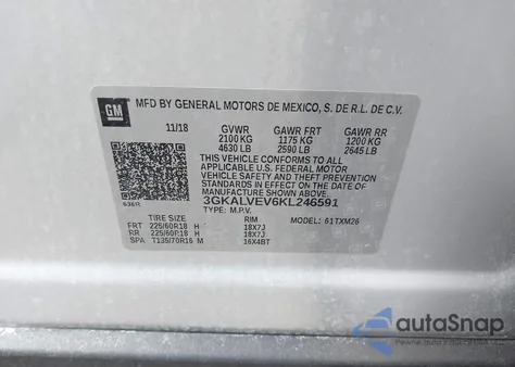 2019 GMC Terrain Slt from USA, damaged, VIN 3GKALVEV6KL246591